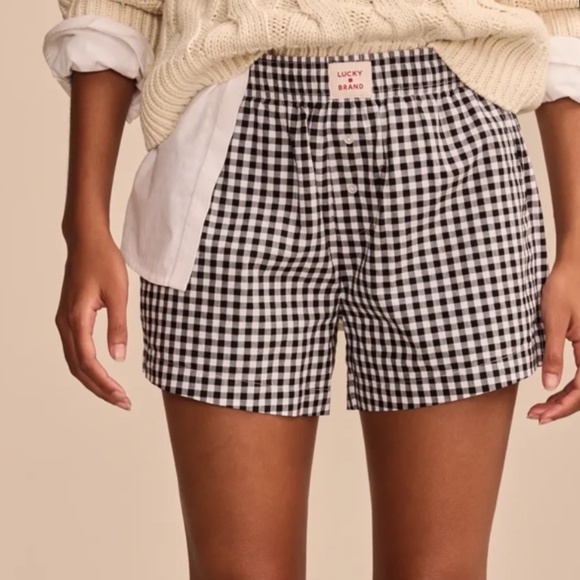 SOLD OUT Lucky Brand Gingham Short, Black, Size S - Picture 2 of 8